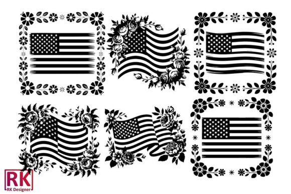 Floral American Flag SVG Design.Bundle Review