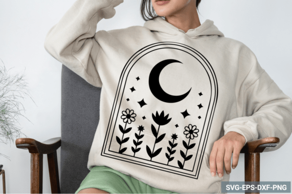 Floral Moon Arch SVG, Boho SVG Design Review