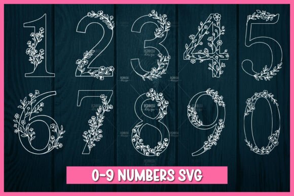 Floral Number 0-9 SVG Outline Design Review