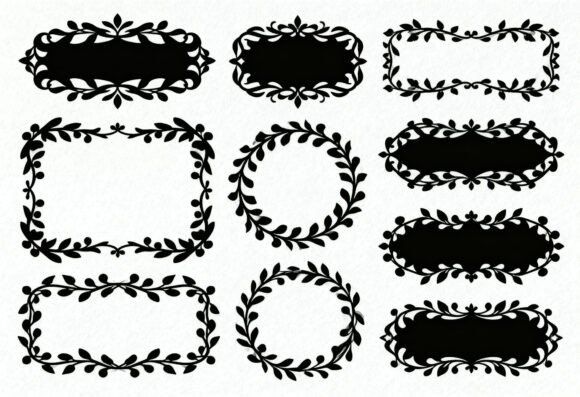 Floral Scrollwork Frames SVG Clipart Set Review