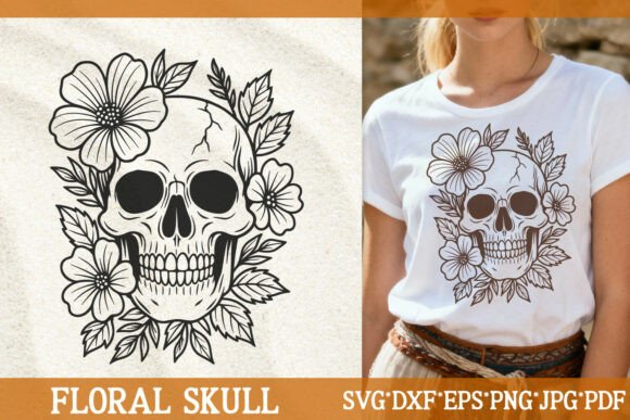 Floral Skull Line Art SVG: A Designer's Review