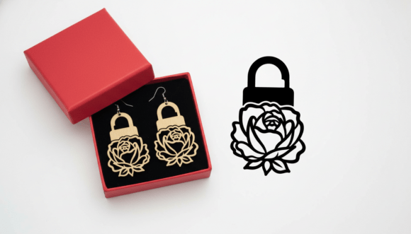Rose Lock Earring Laser Cut File Review