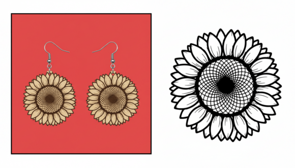 Sunflower Laser Cut Earring Design Review