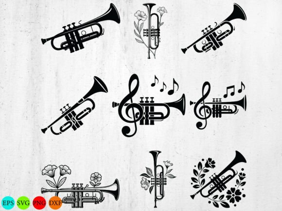 Trumpet Svg Bundle, Music Instrument Svg