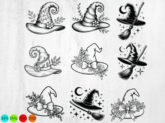 Witch s Hat Svg Bundle, Floral Design Review